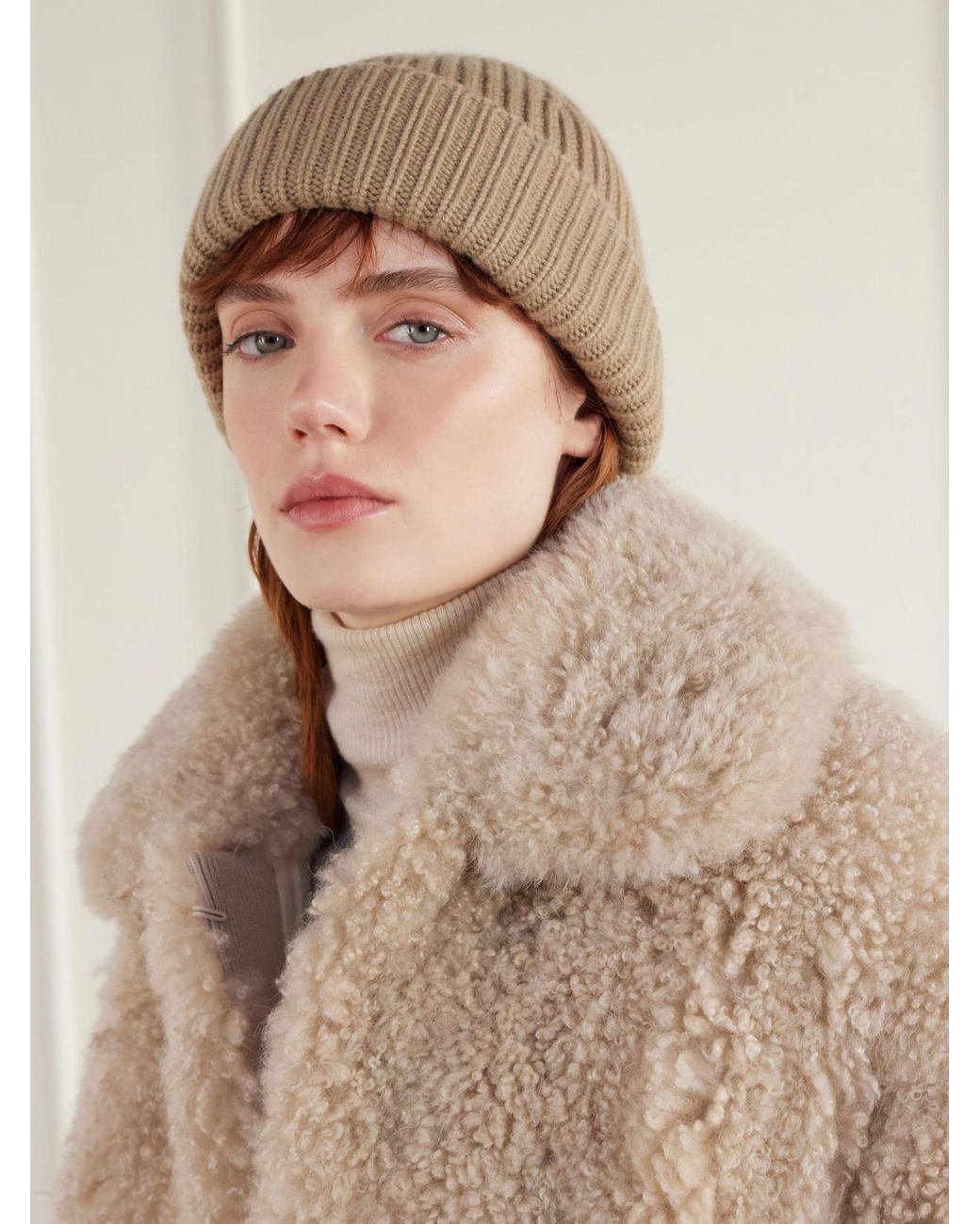 Yves Salomon Natural Ribbed Wool And Cashmere-Blend Beanie