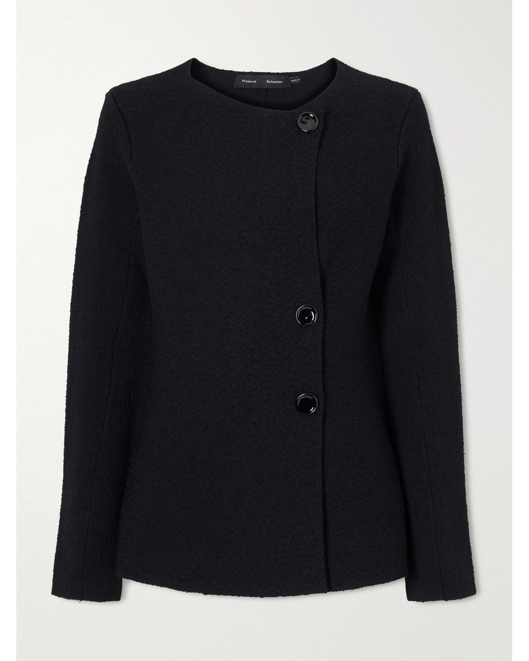Proenza Schouler Black Sukki Draped Bouclé Jacket