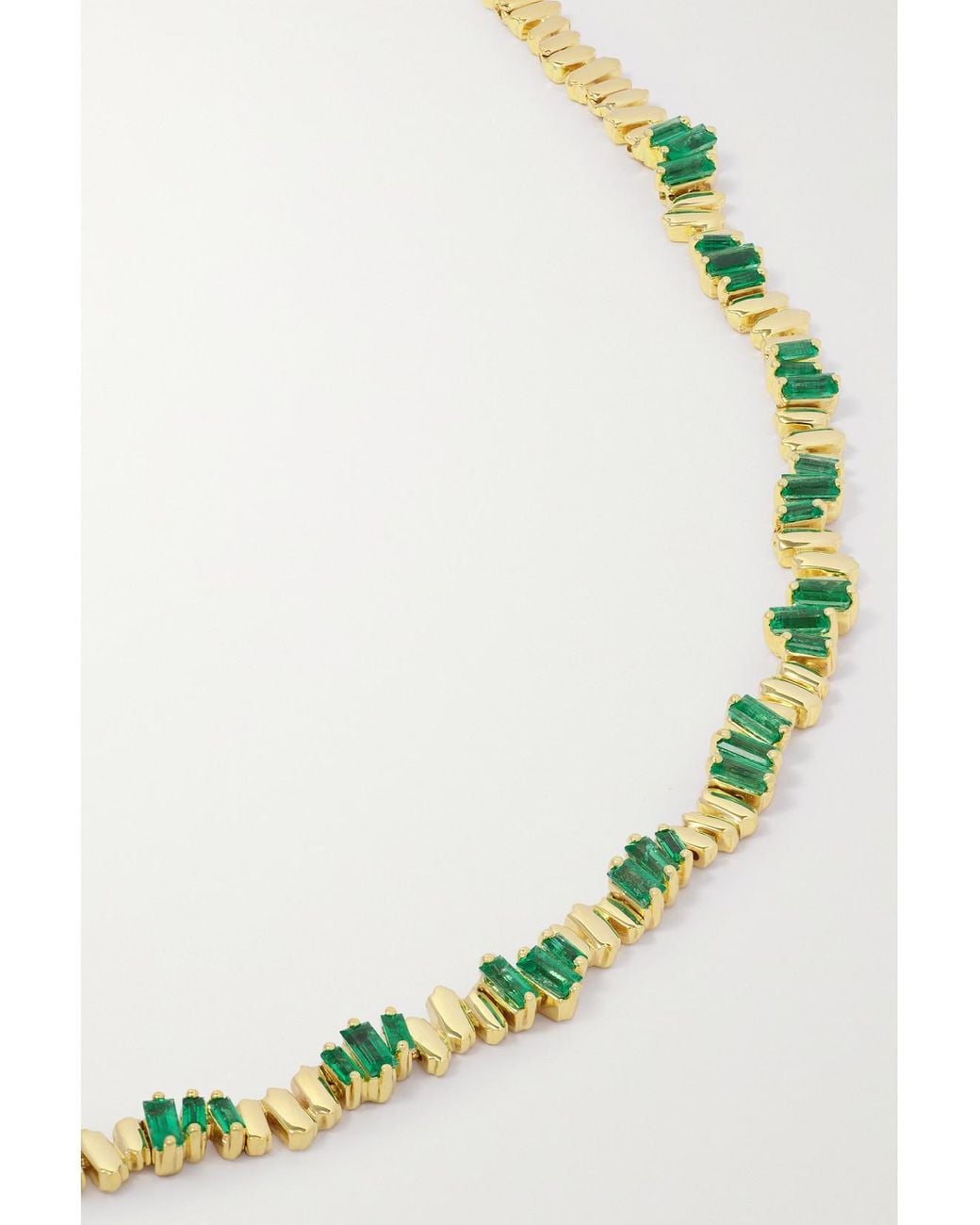 Suzanne Kalan Natural 18-Karat Emerald Tennis Necklace