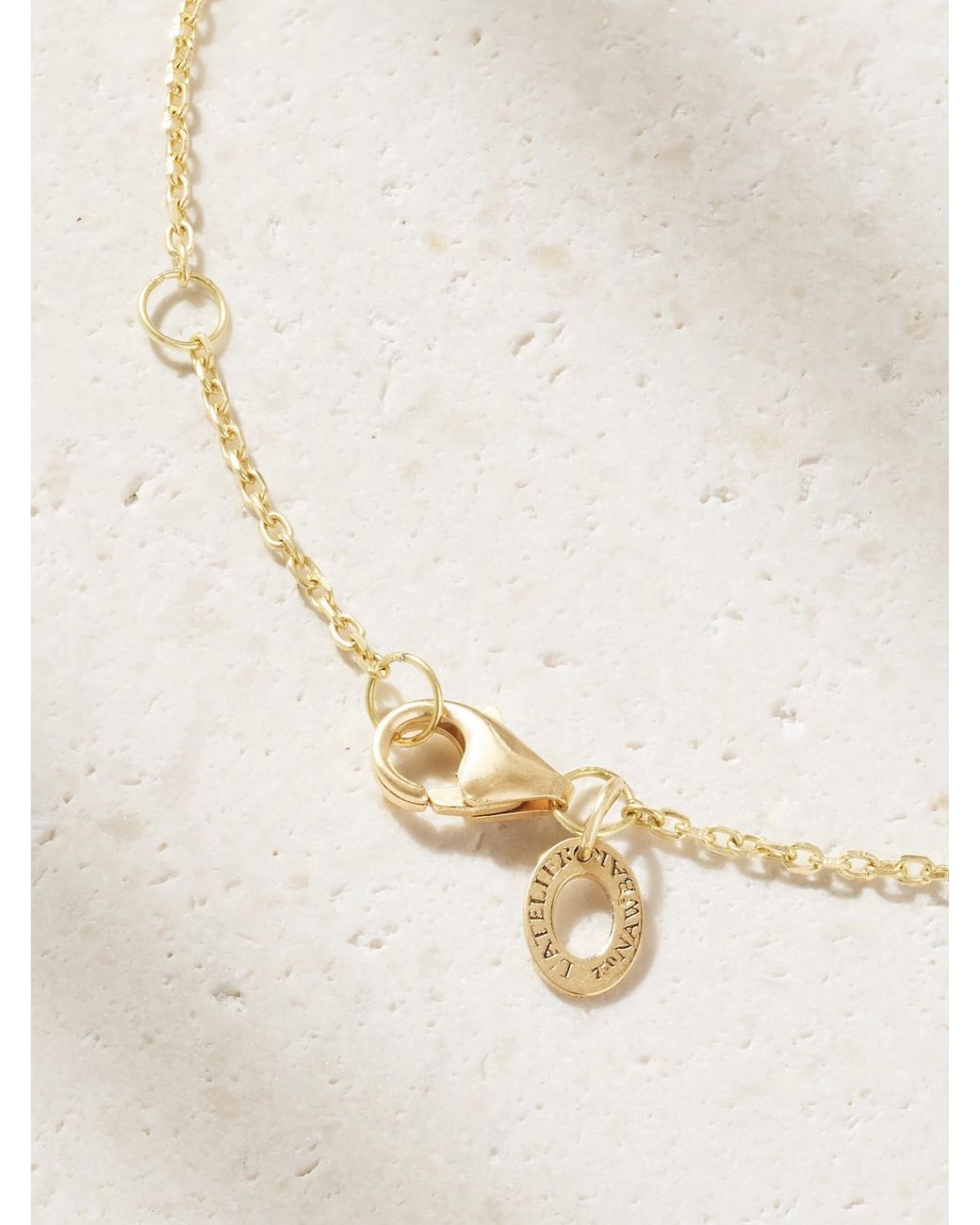 L'Atelier Nawbar Natural Lotus Moon 18-Karat Multi-Stone Necklace