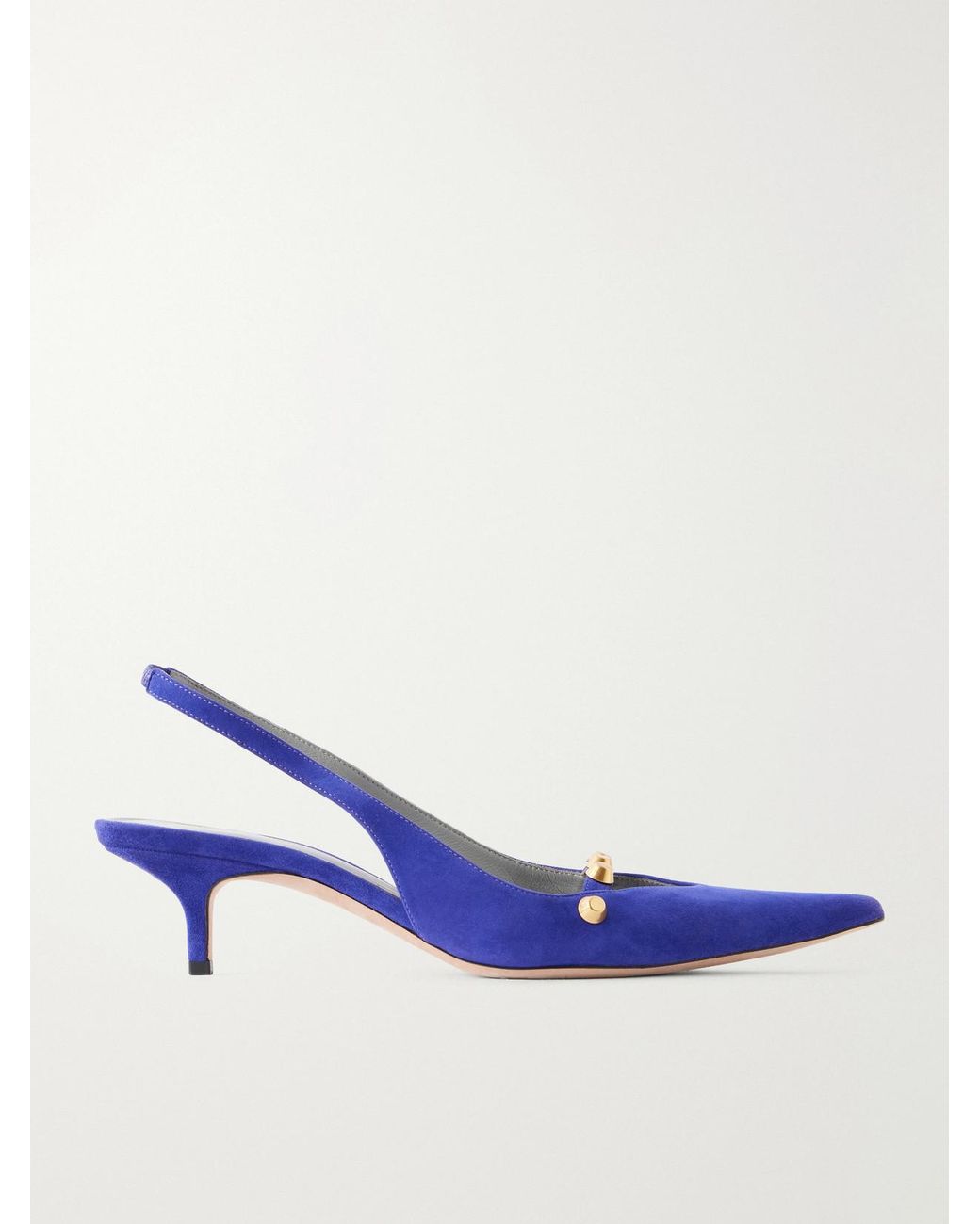 Balenciaga Blue 45 Studded Suede Pumps