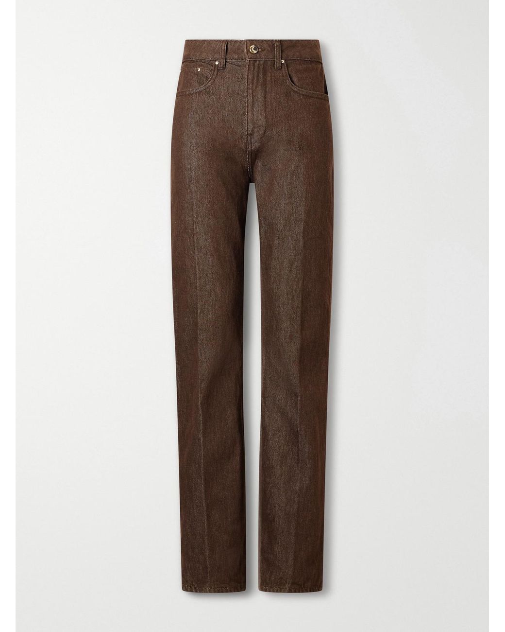 OSSOU Brown Noon Organic High-Rise Straight-Leg Jeans