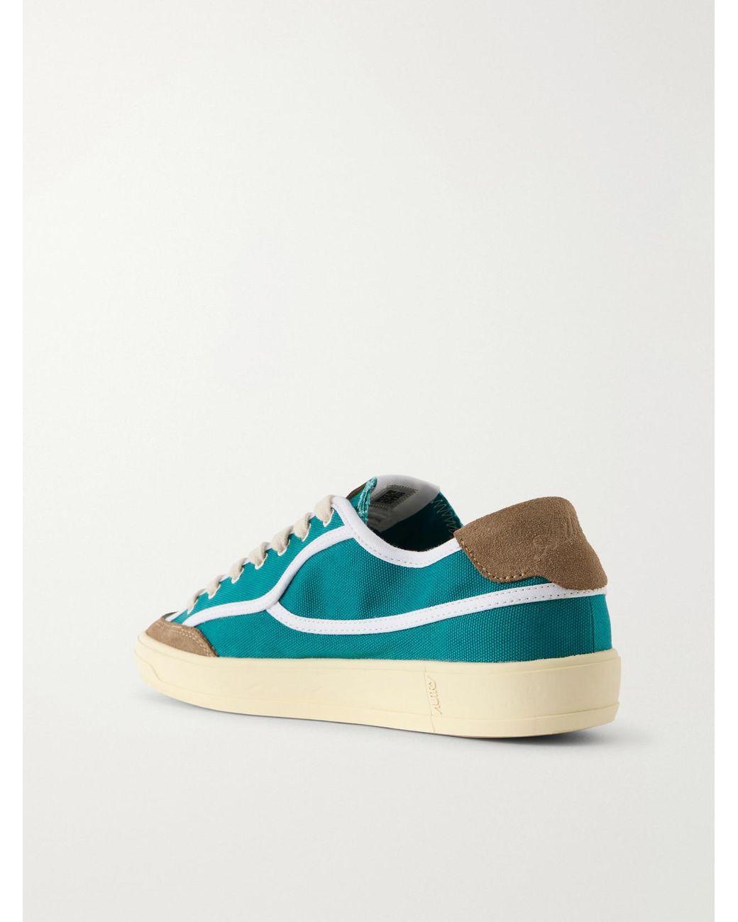 Autry Blue Windscape Low Suede-Trimmed Canvas Sneakers