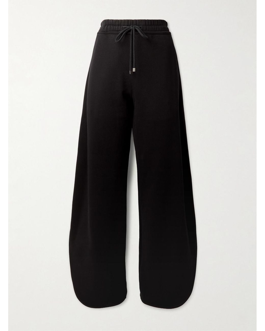 Alaïa Black Petal Cotton-Jersey Barrel-Leg Track Pants
