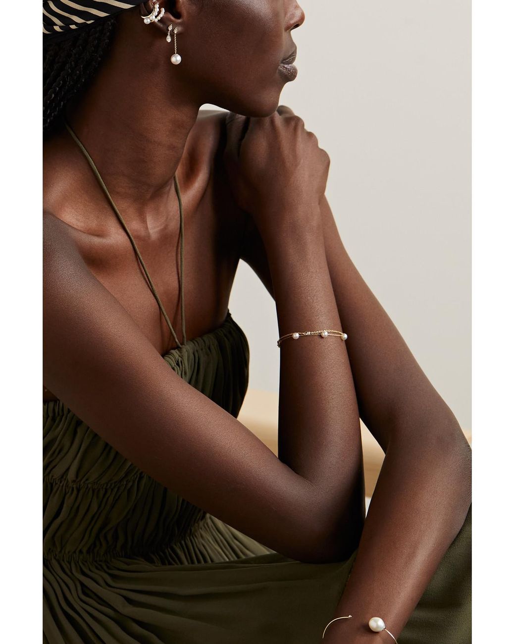 Mizuki Natural 14-Karat, Pearl And Diamond Earrings
