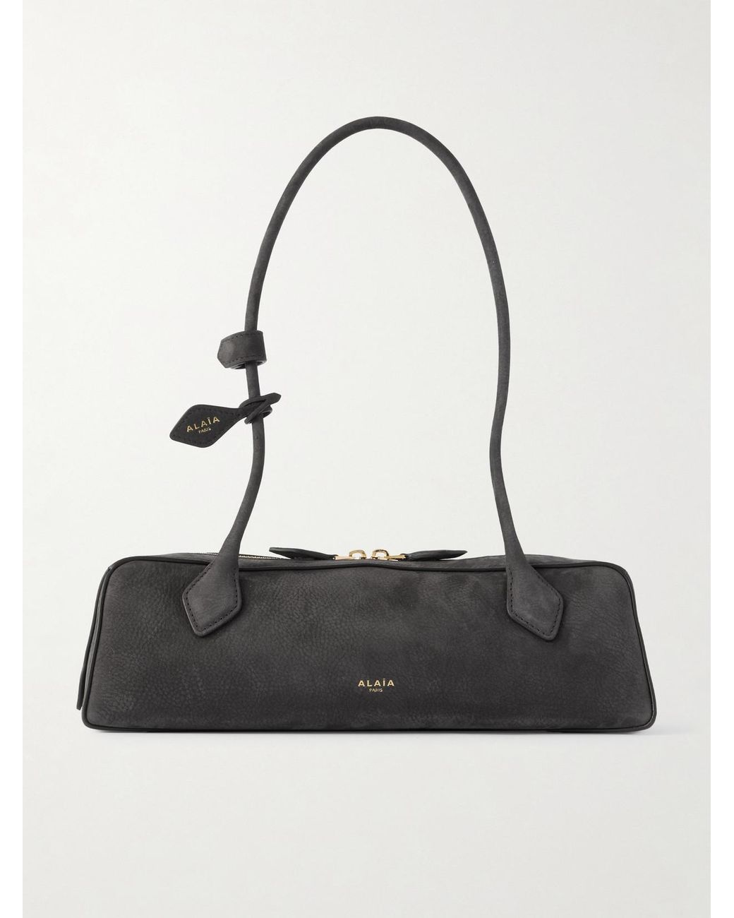 Alaïa White Le Teckel Medium Nubuck Shoulder Bag