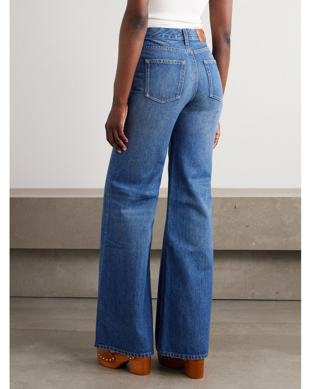 Chloé Blue High-Rise Wide-Leg Jeans