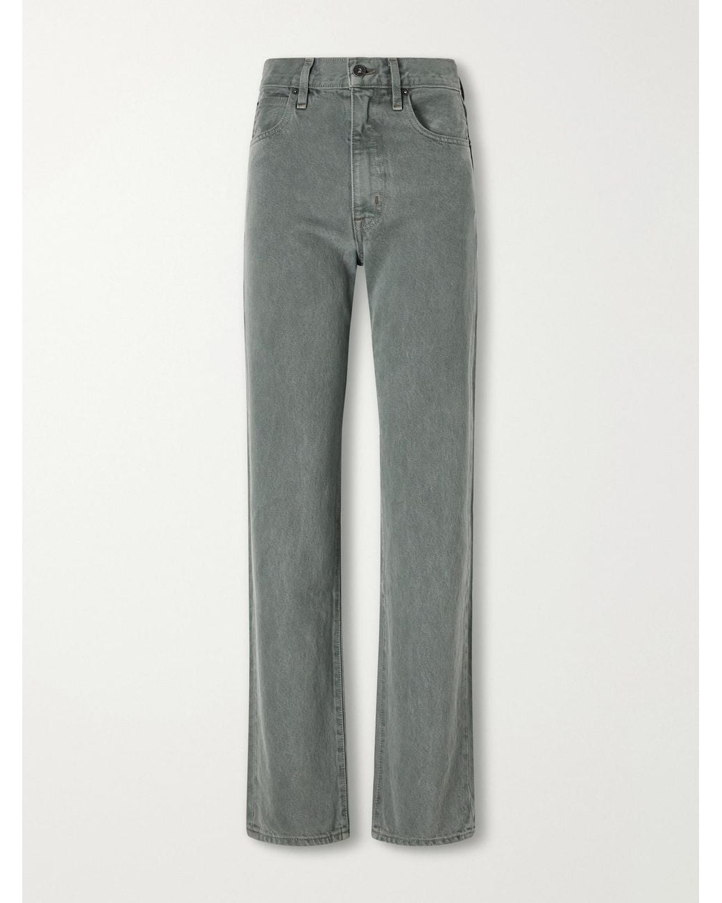 SLVRLAKE Denim Gray London High-Rise Straight-Leg Jeans