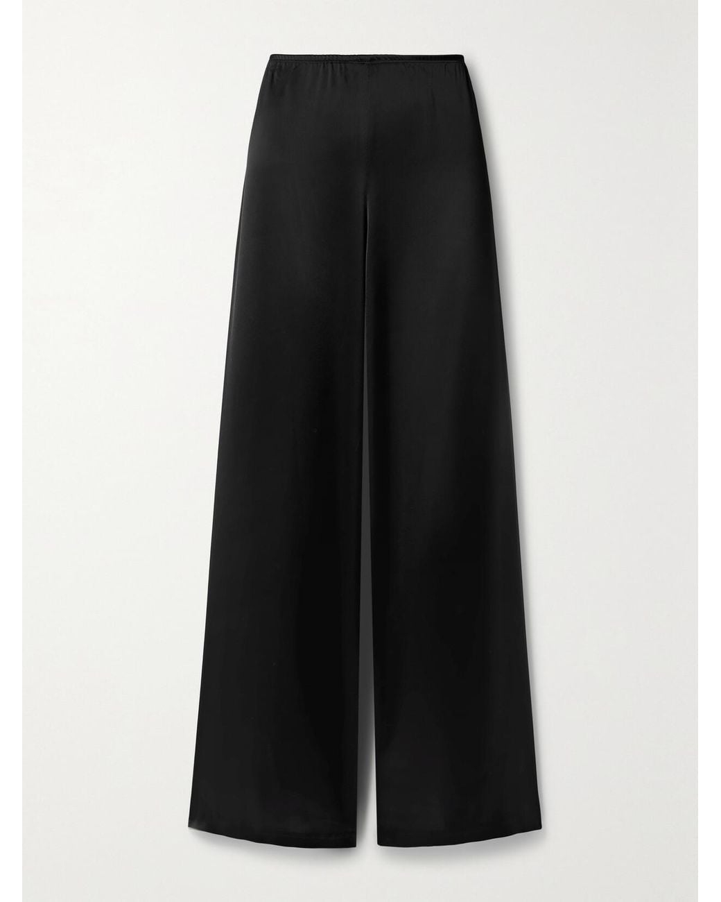 Leset Black Barb Satin Wide-Leg Pants