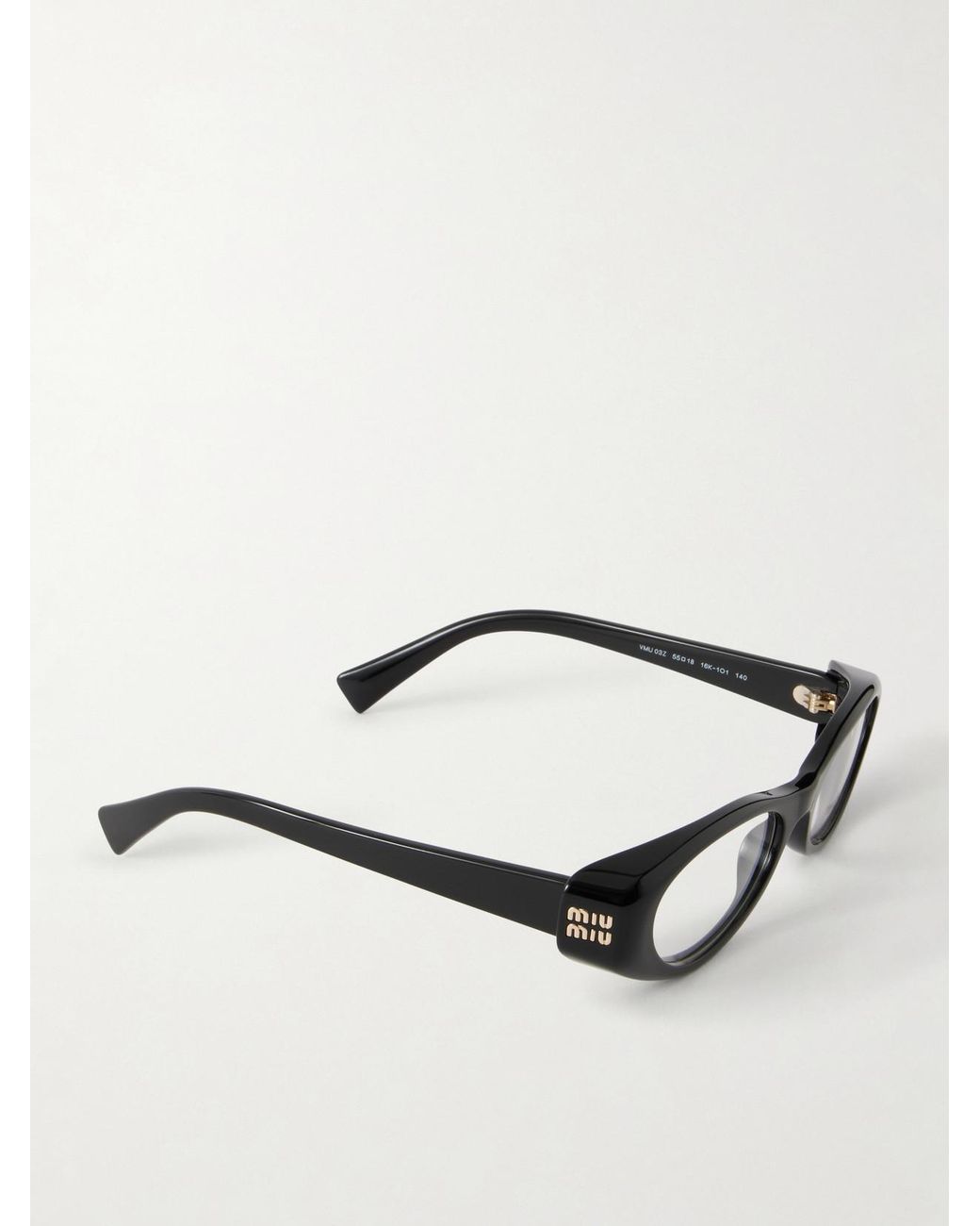 Miu Miu Black Cat-Eye Frame Acetate Optical Glasses