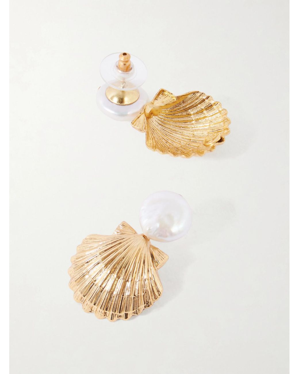 Jennifer Behr White Laguna-Tone Pearl-Effect Embellished Earrings