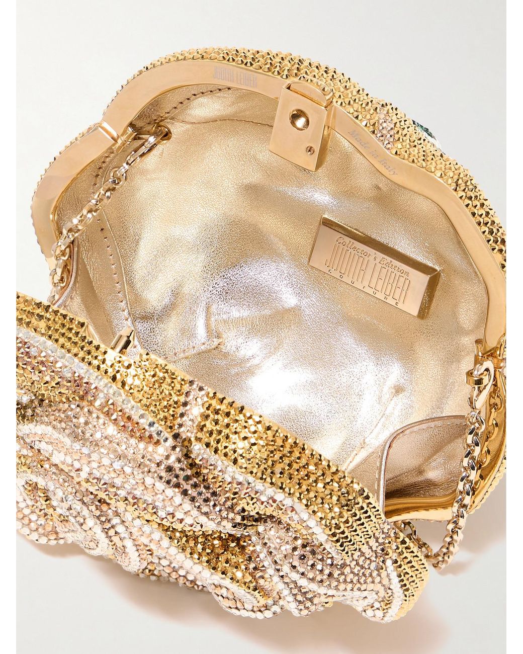 Judith Leiber Natural Golden Rose Crystal-Embellished-Tone Clutch