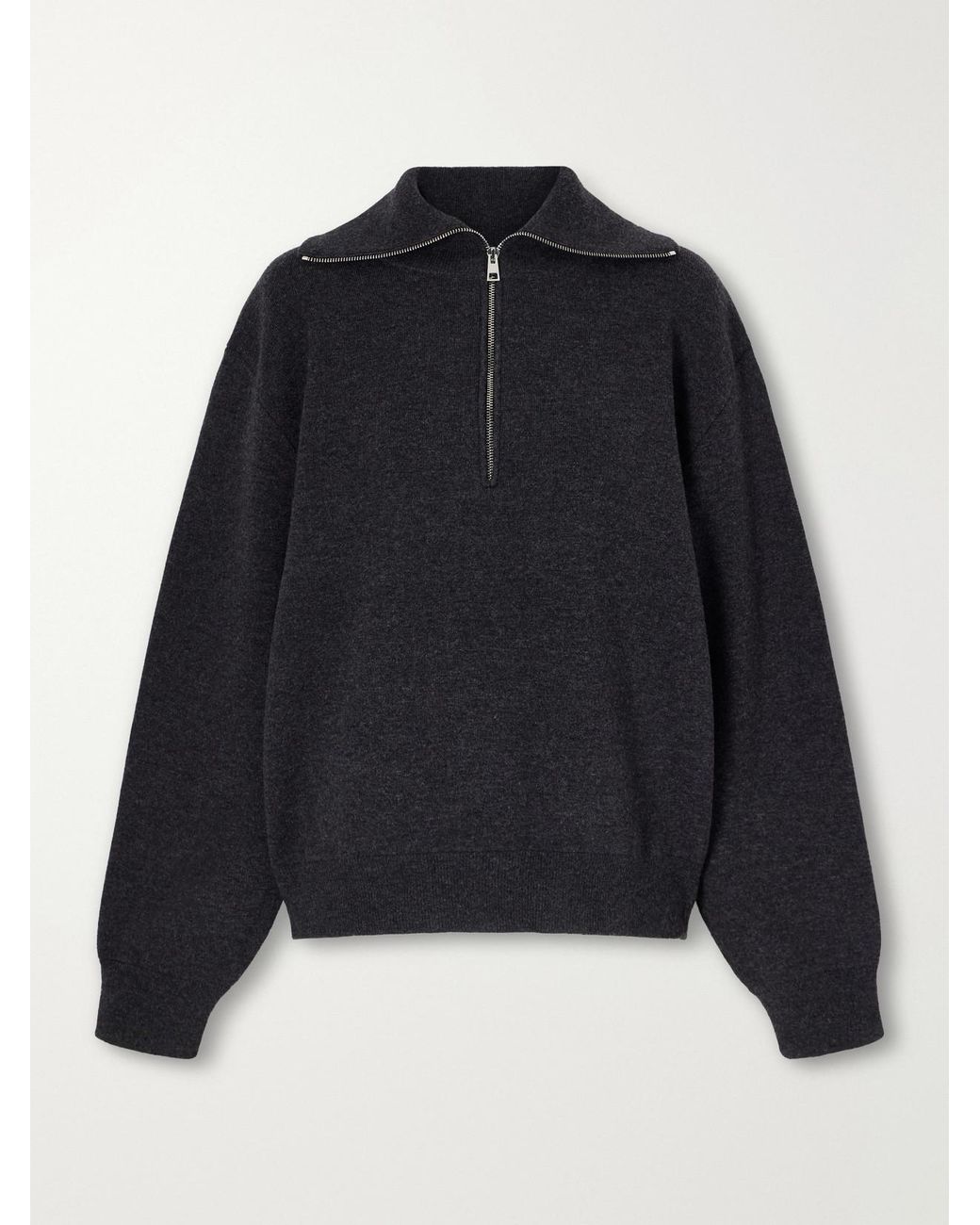 Rohe Blue Wool-Blend Half-Zip Sweater
