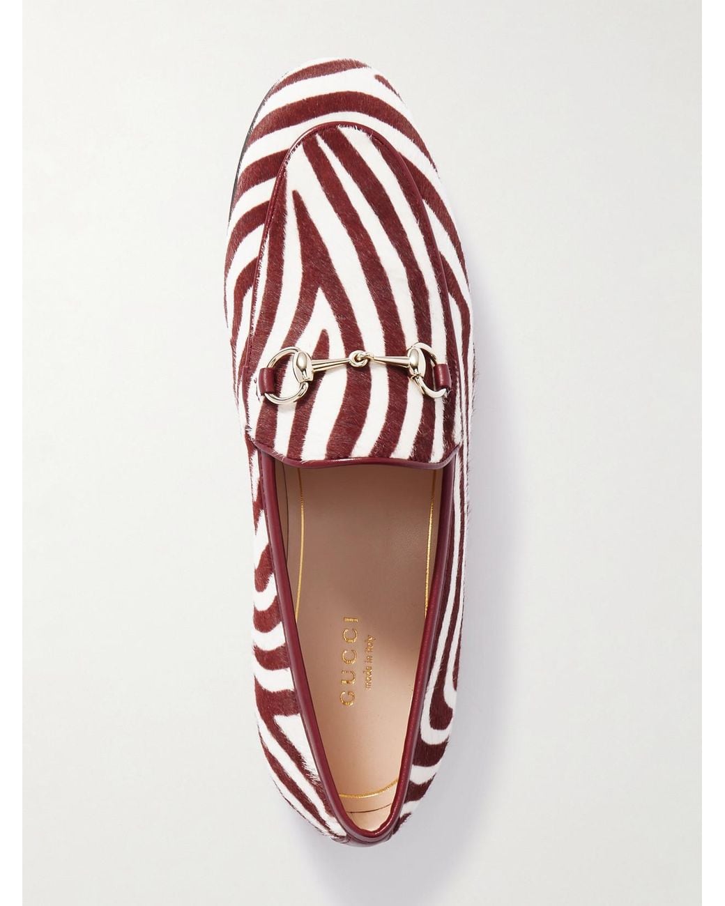 Gucci Jordaan Horsebit-Detailed Zebra-Print Calf Hair  display picture 1
