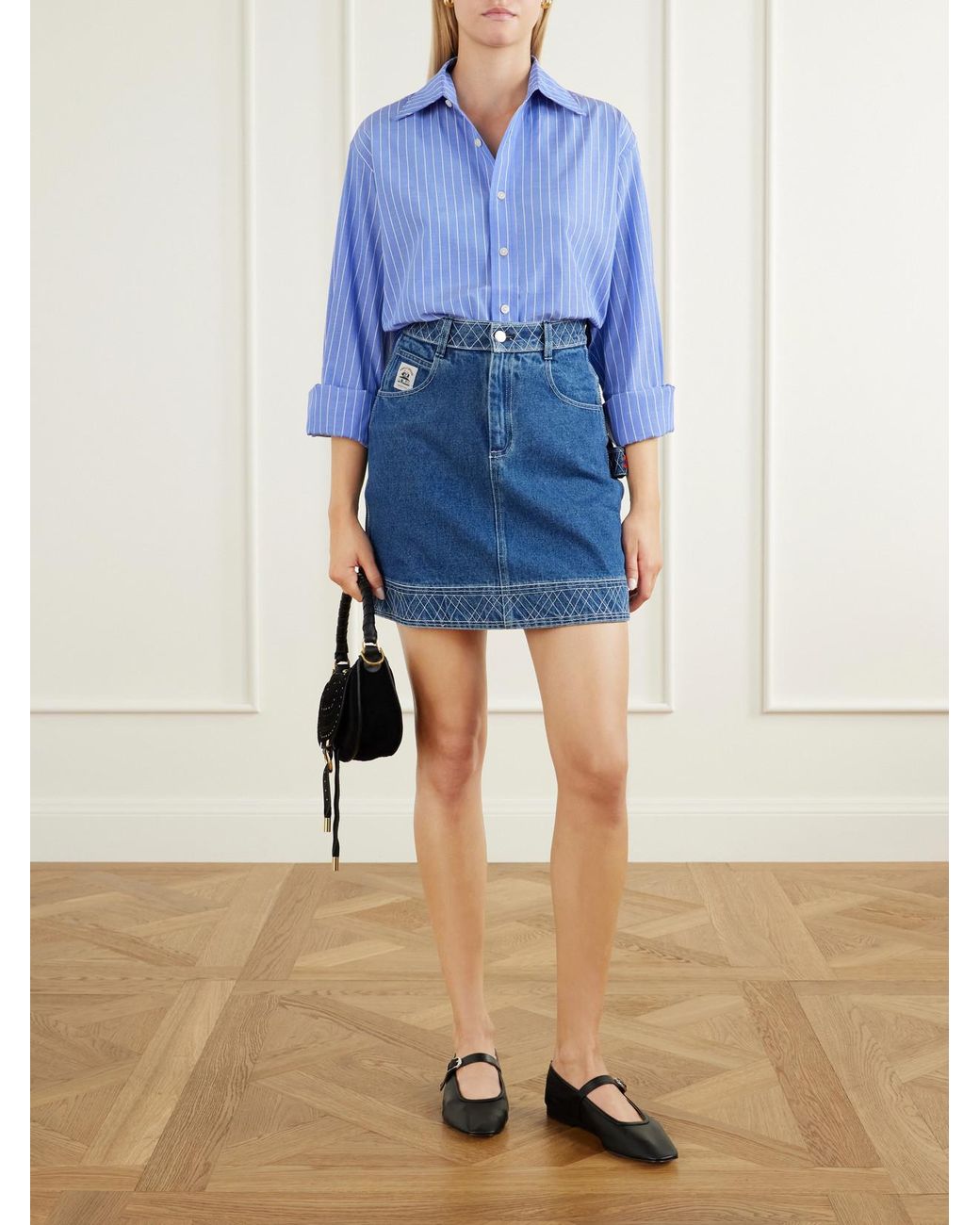 Bode Bluebell Striped Cotton-Poplin Shirt