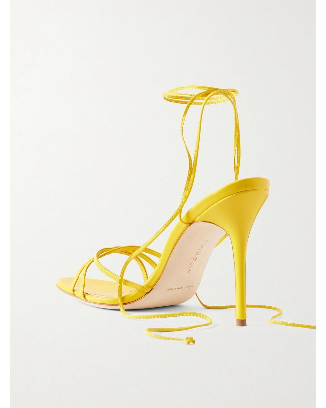 Manolo Blahnik Metallic Leva 105 Leather Sandals