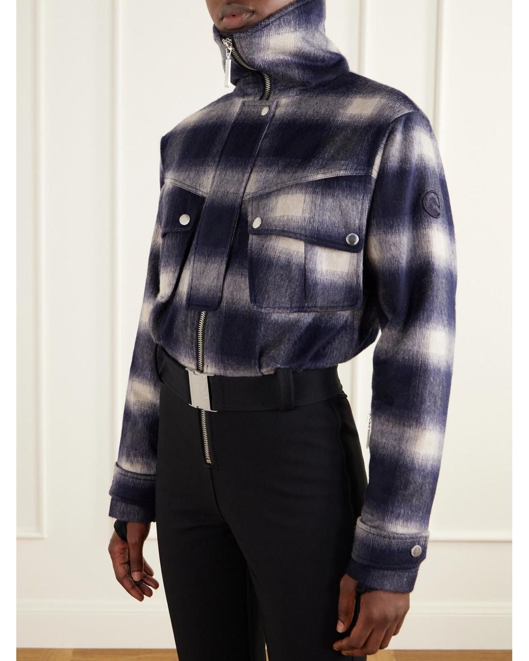 CORDOVA Blue Telluride Belted Checked Wool-Blend Ski Suit