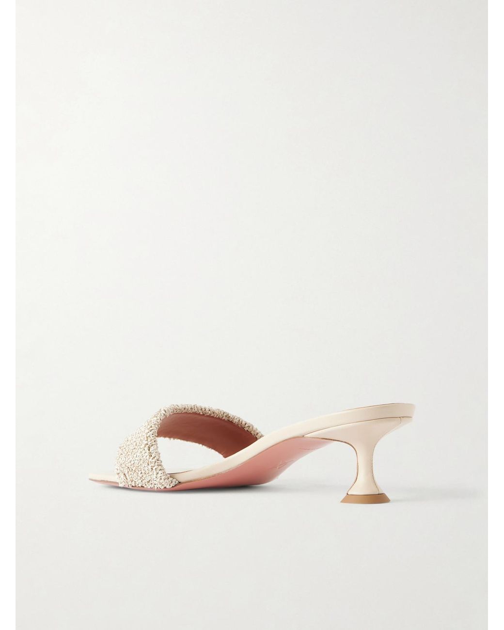 AMINA MUADDI Natural Andreea 45 Raffia Mules