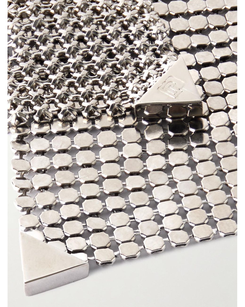 Rabanne White Pixel Flow-Tone Earrings