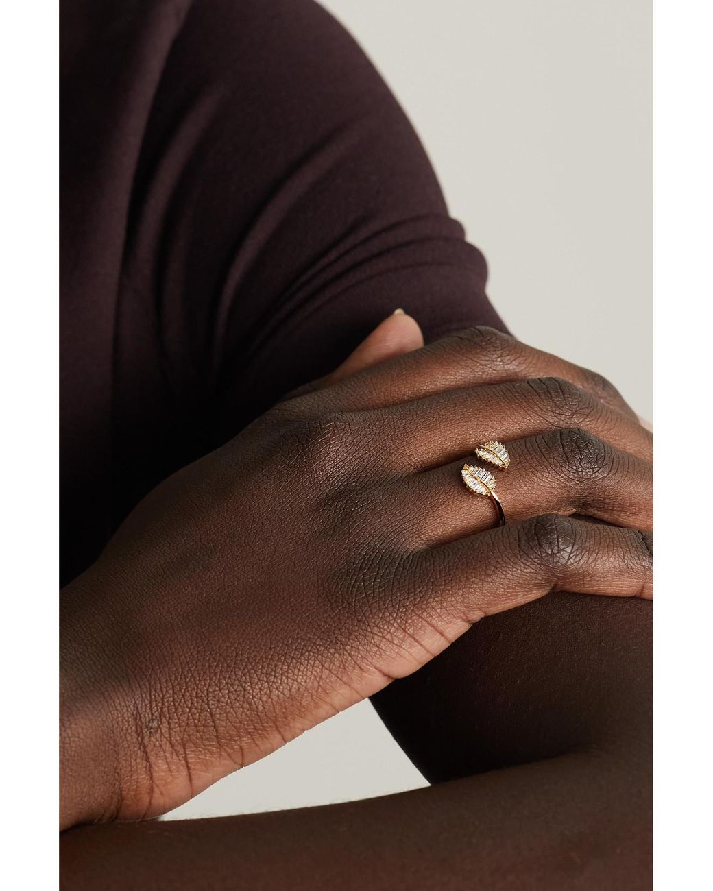 Anita Ko Natural Small Palm Leaf 18-Karat Diamond Ring
