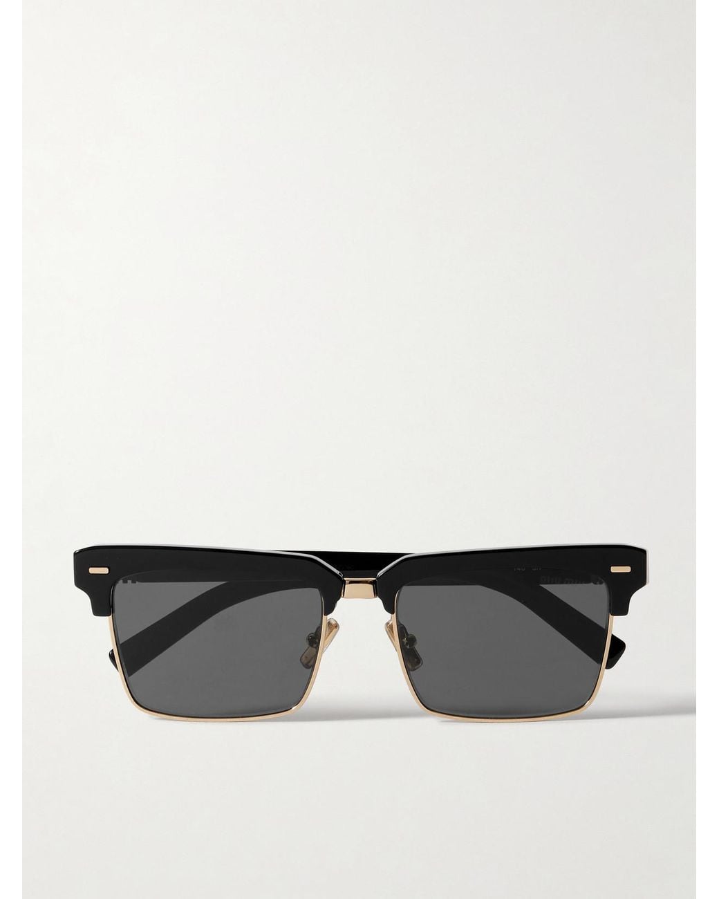 Miu Miu Black Square-Frame Acetate And-Tone Sunglasses