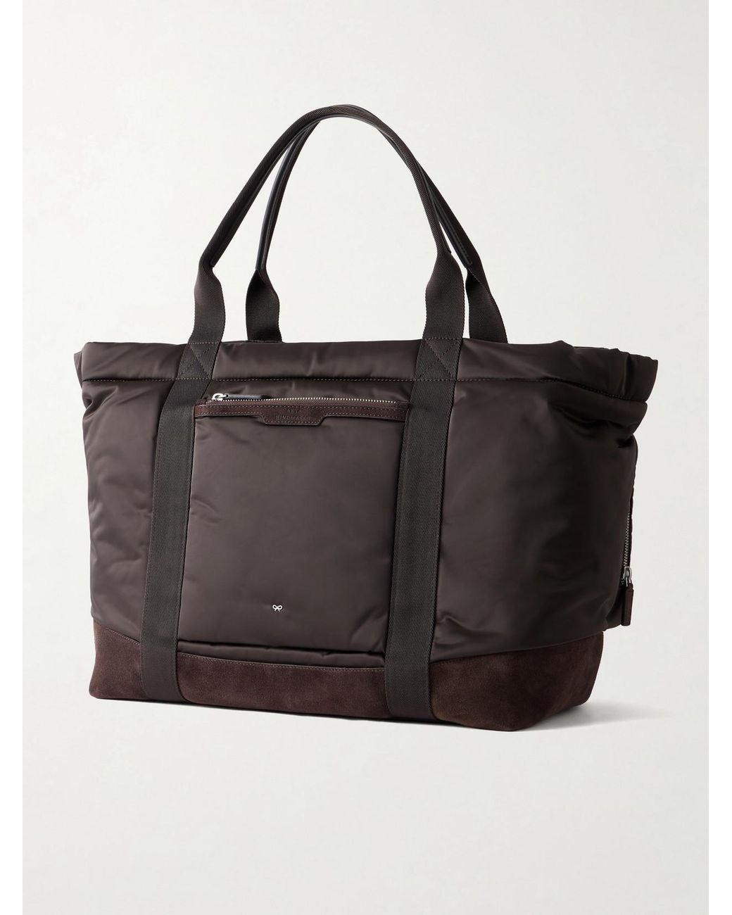 Anya Hindmarch Black Travel Leather-Trimmed Shell Weekend Bag