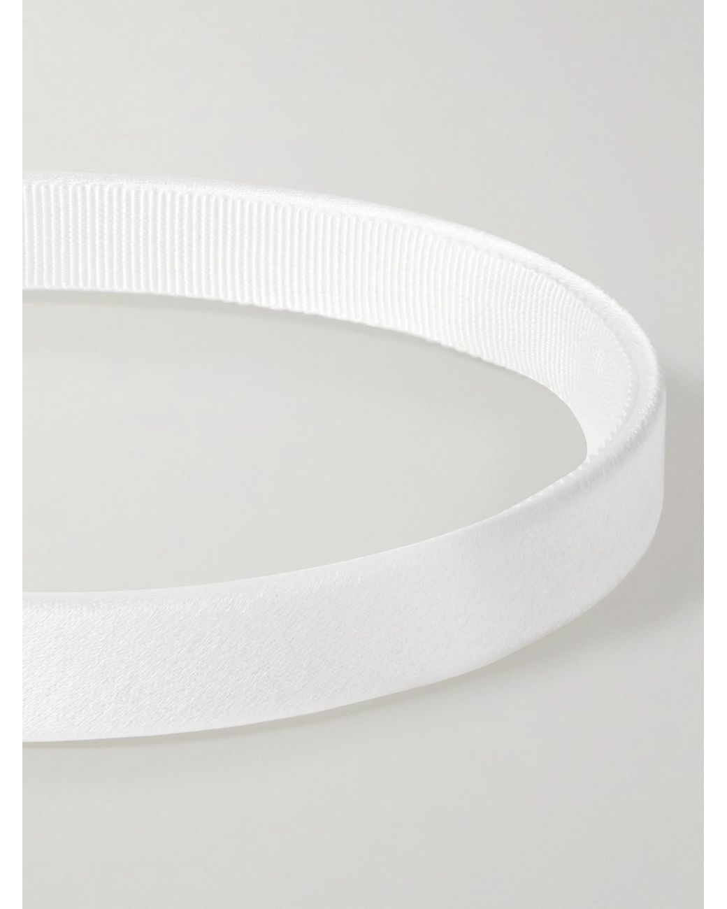 Jennifer Behr White Lucy Silk-Satin Headband
