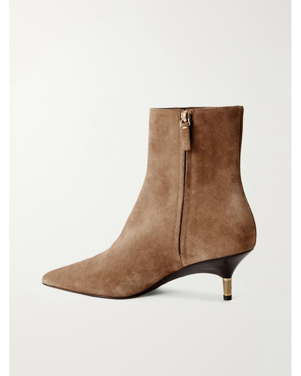 Khaite Brown Bella Suede Ankle Boots