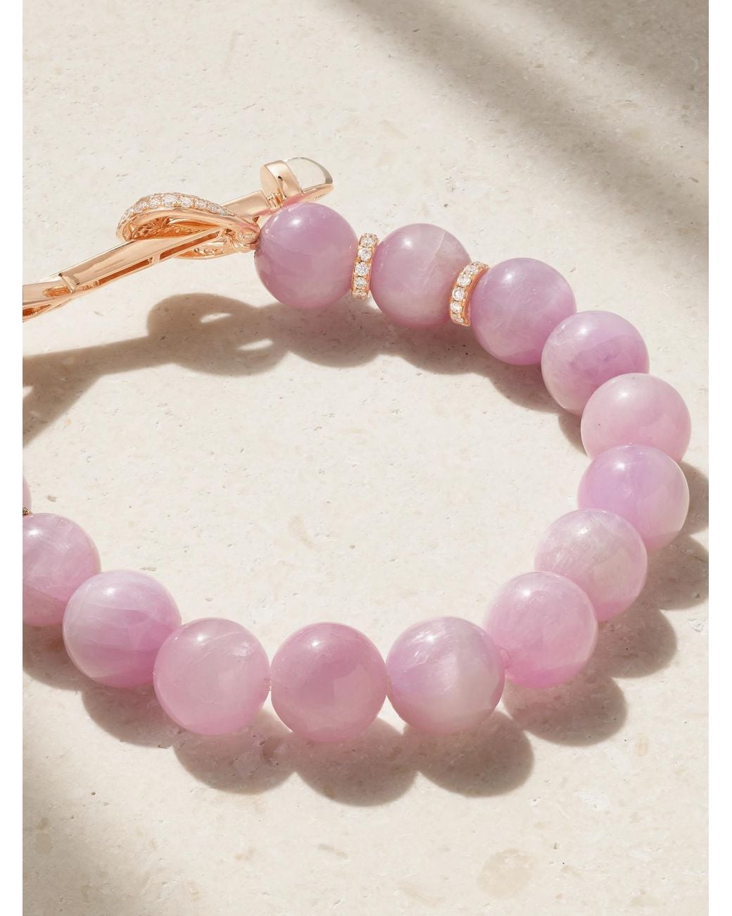 ANANYA Pink Chakra 18-Karat Rose Multi-Stone Bracelet