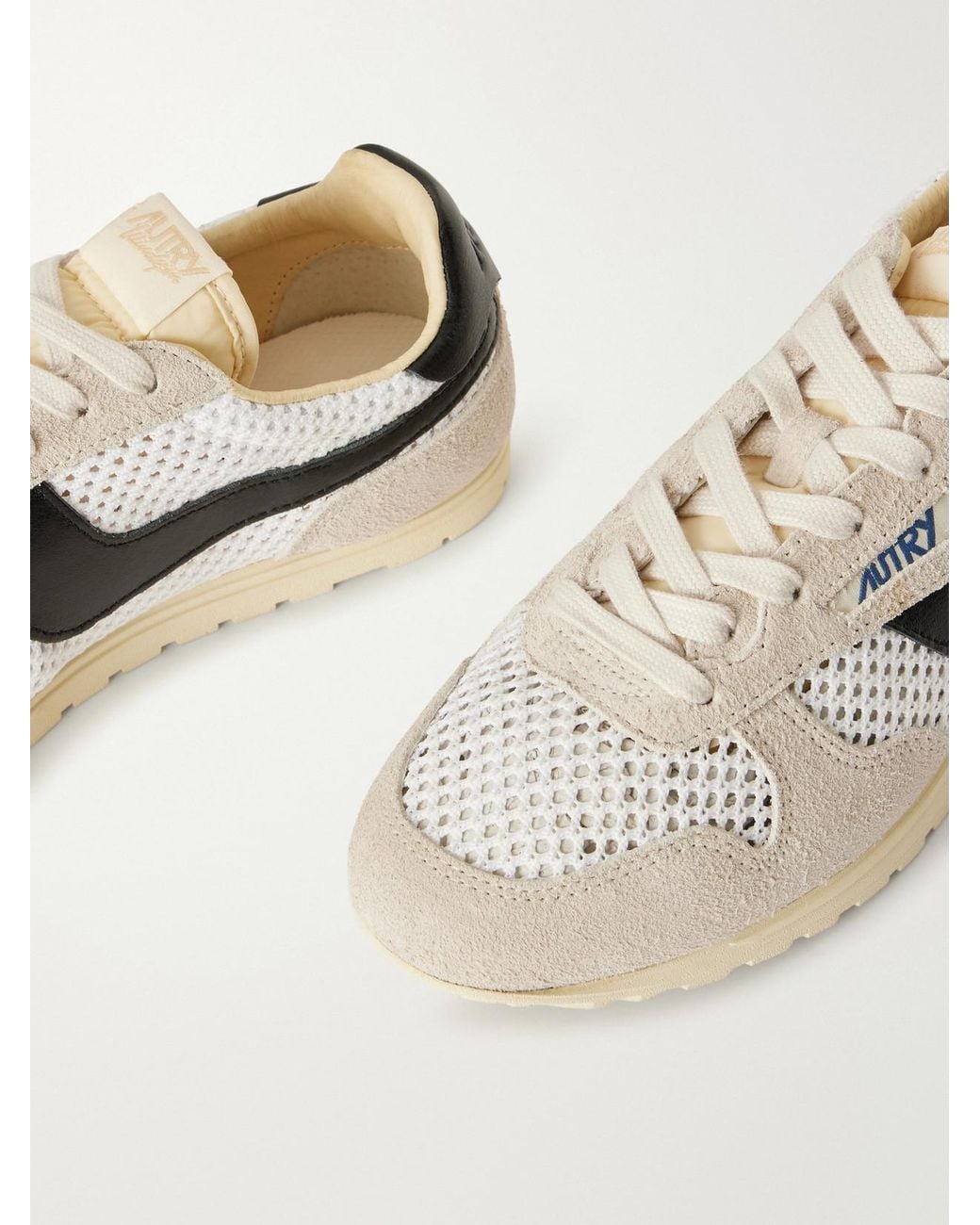 Autry Natural Windspin Knit And Suede Sneakers
