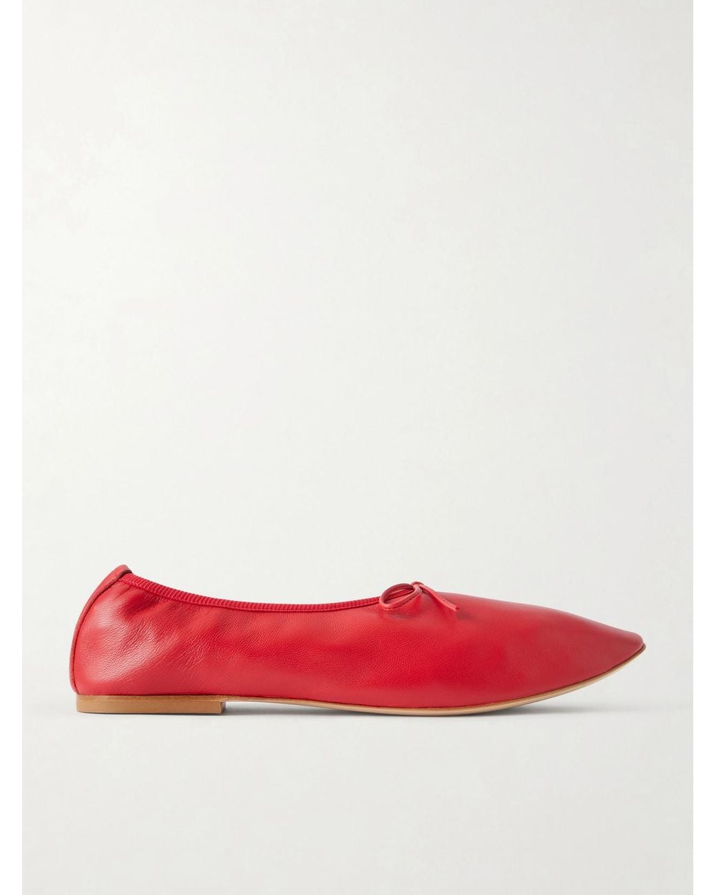 Jamie Haller Red The High Vamp Leather Ballet Flats