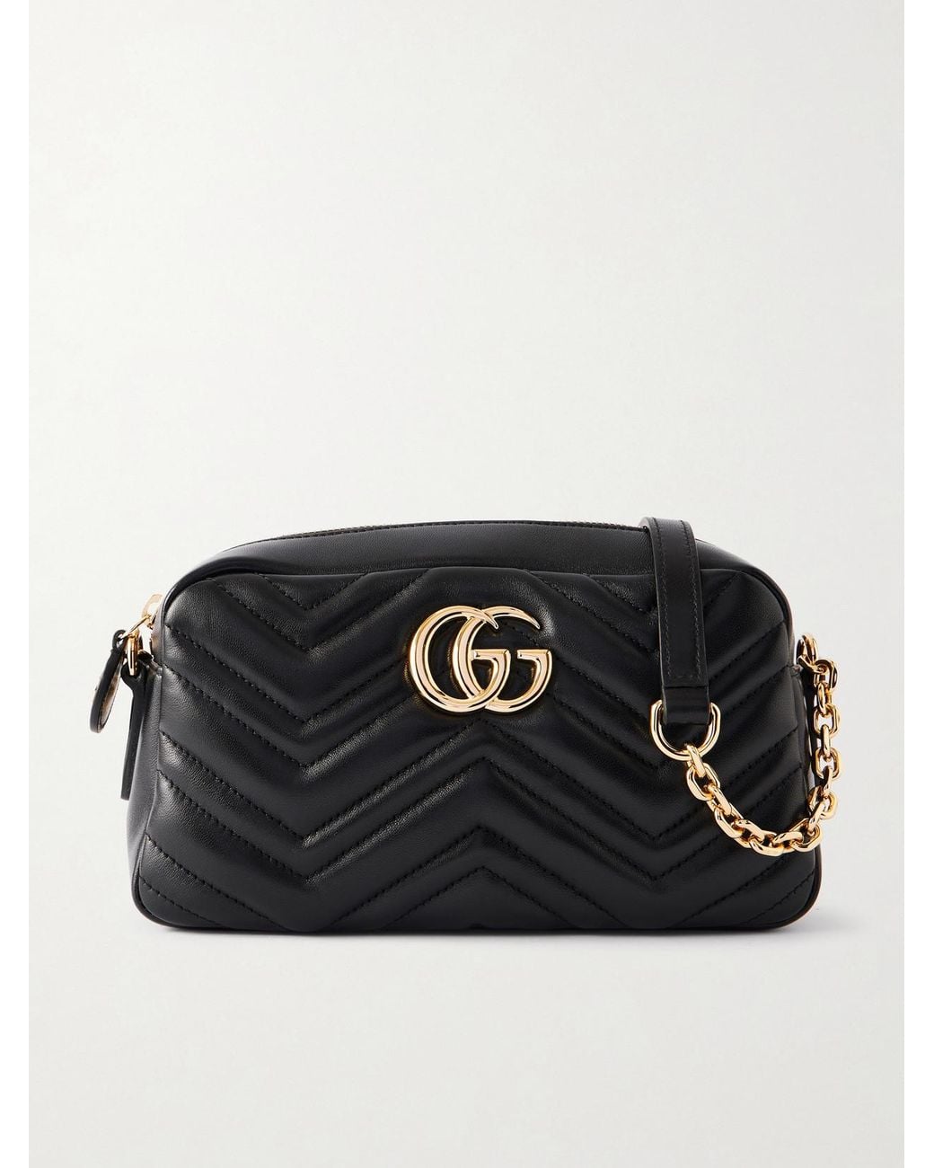 Gucci Black Gg Marmont Quilted Leather Shoulder Bag