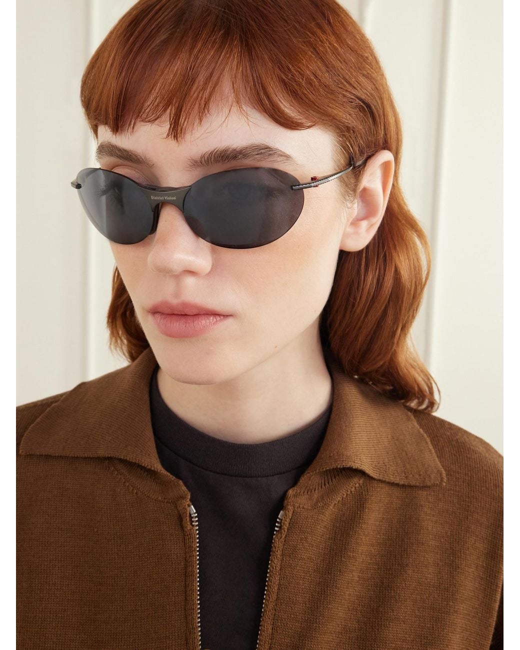 District Vision Blue Mami Vantage Rimless D-Frame Titanium Sunglasses