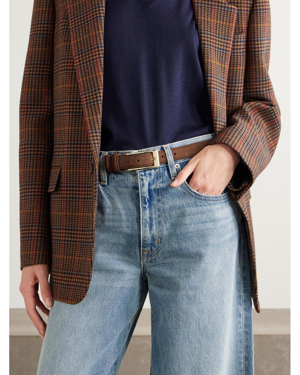 Andersons Brown Suede Belt