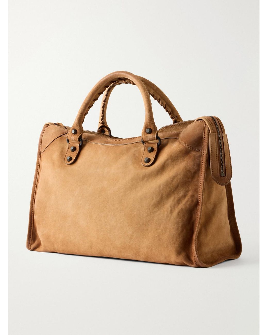 Balenciaga Brown Le City Medium Suede Shoulder Bag