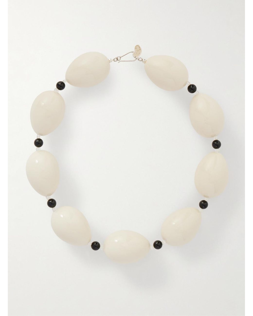 Gohar World Natural Host Egg, Porcelain And Quartz Necklace