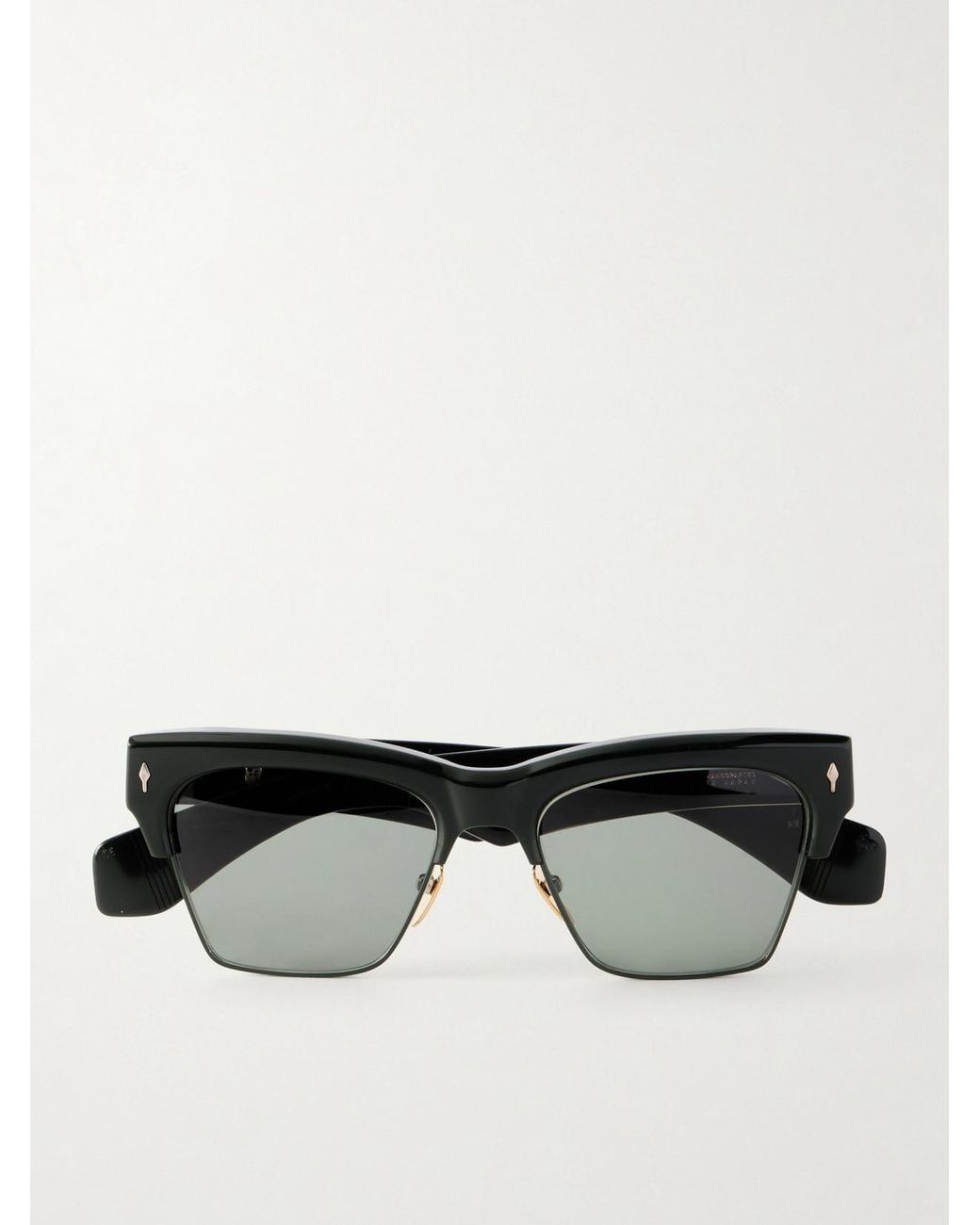 Jacques Marie Mage Black Bugsy D-Frame Acetate Sunglasses