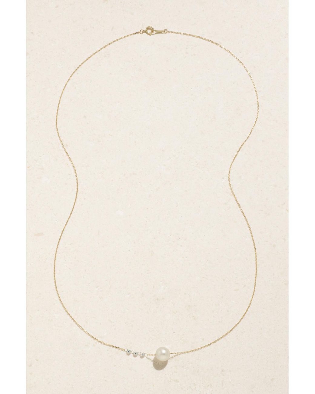 Mizuki Natural 14-Karat, Pearl And Diamond Necklace