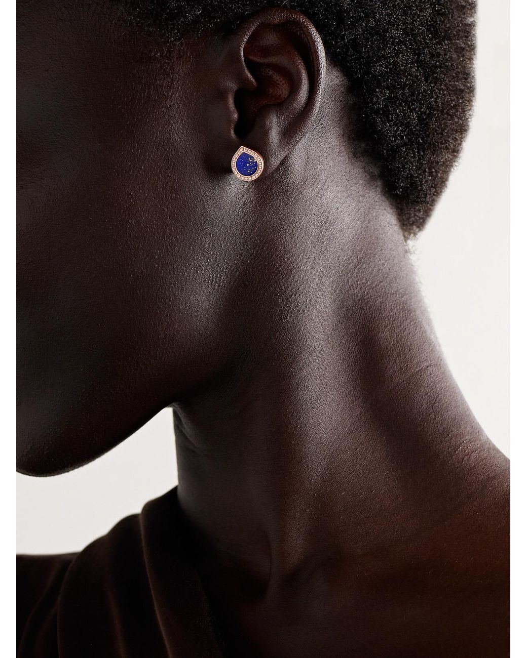 Repossi Blue Antifer 18-Karat Rose, Lapis Lazuli And Diamond Single Earring