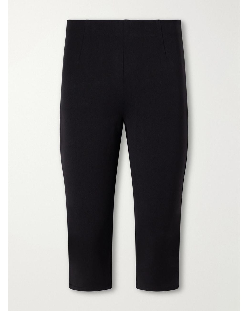 Posse Blue Mina Stretch Cotton-Velvet Slim-Leg Capri Pants