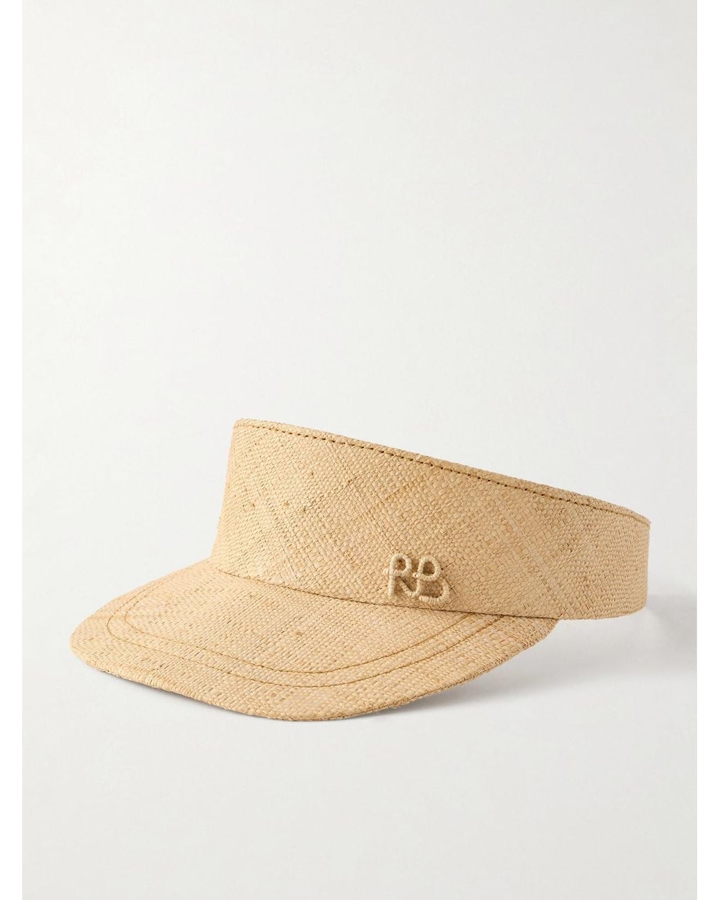 Ruslan Baginskiy Natural Embroidered Straw Visor