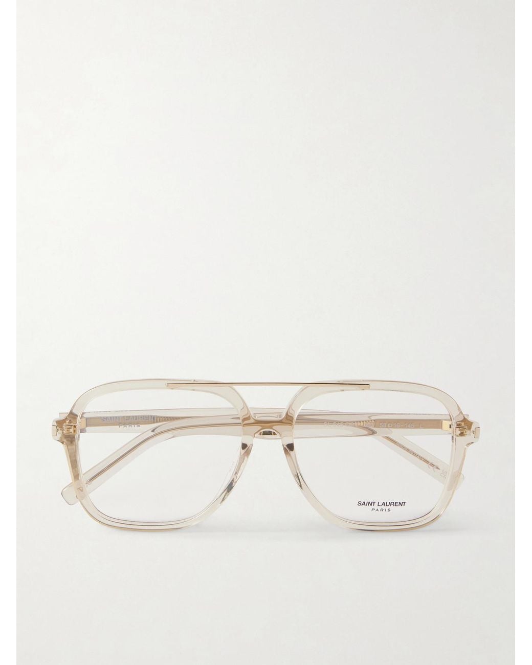 Saint Laurent Natural Sl 545 Square-Frame Acetate Optical Glasses