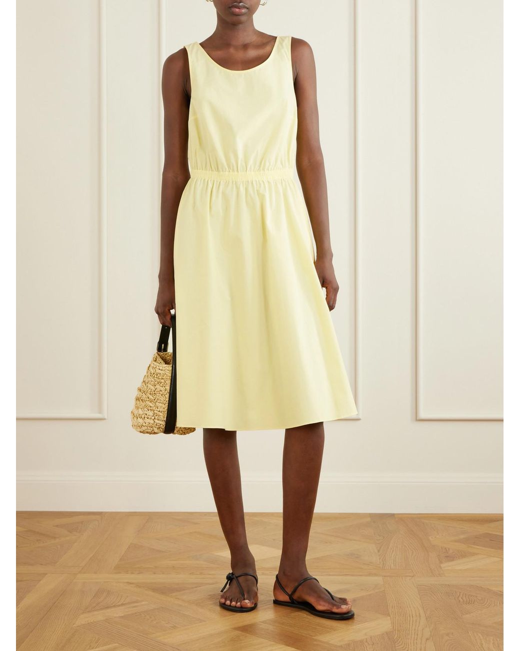 Matteau Yellow Organic Cotton-Poplin Dress