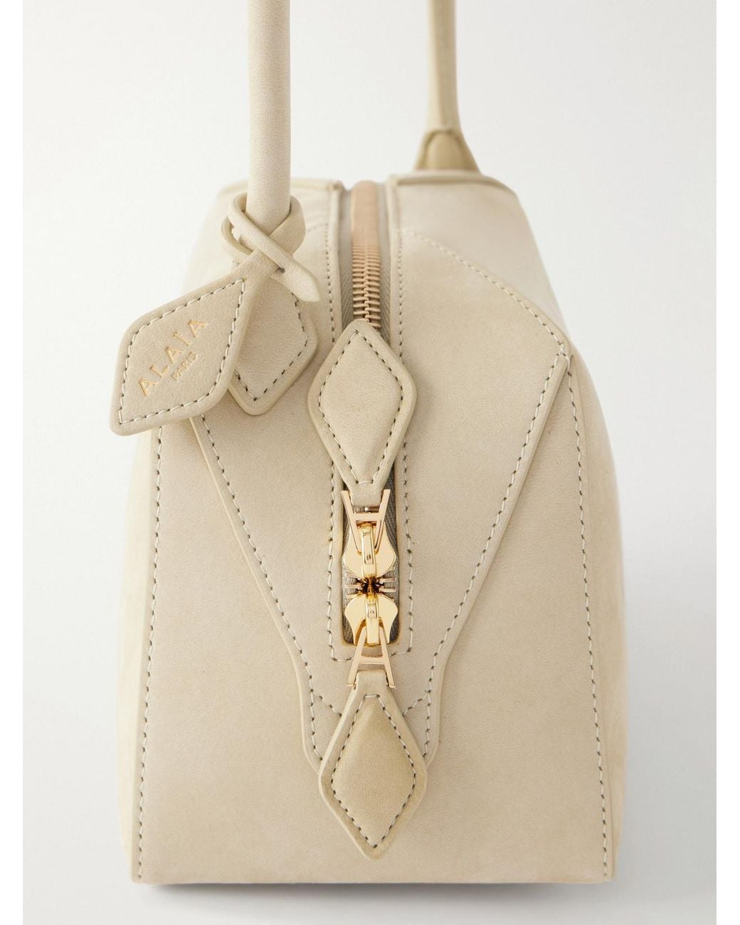 Alaïa Natural Le Bouledogue Mini Nubuck Shoulder Bag