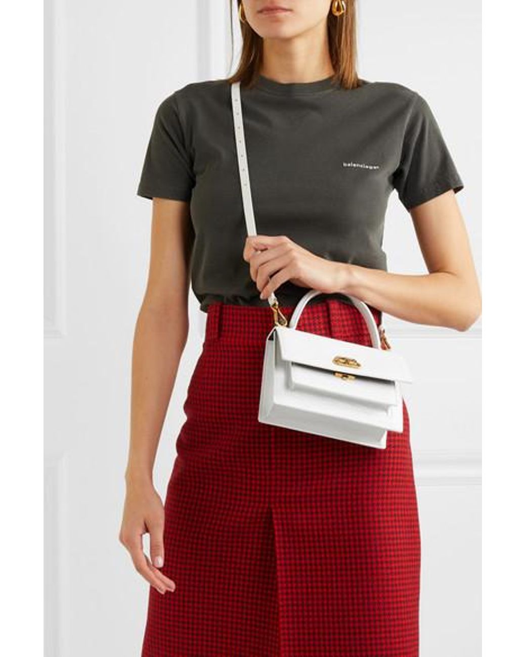 Balenciaga Sharp Xs Lizard-effect Leather Shoulder Bag in White | Lyst