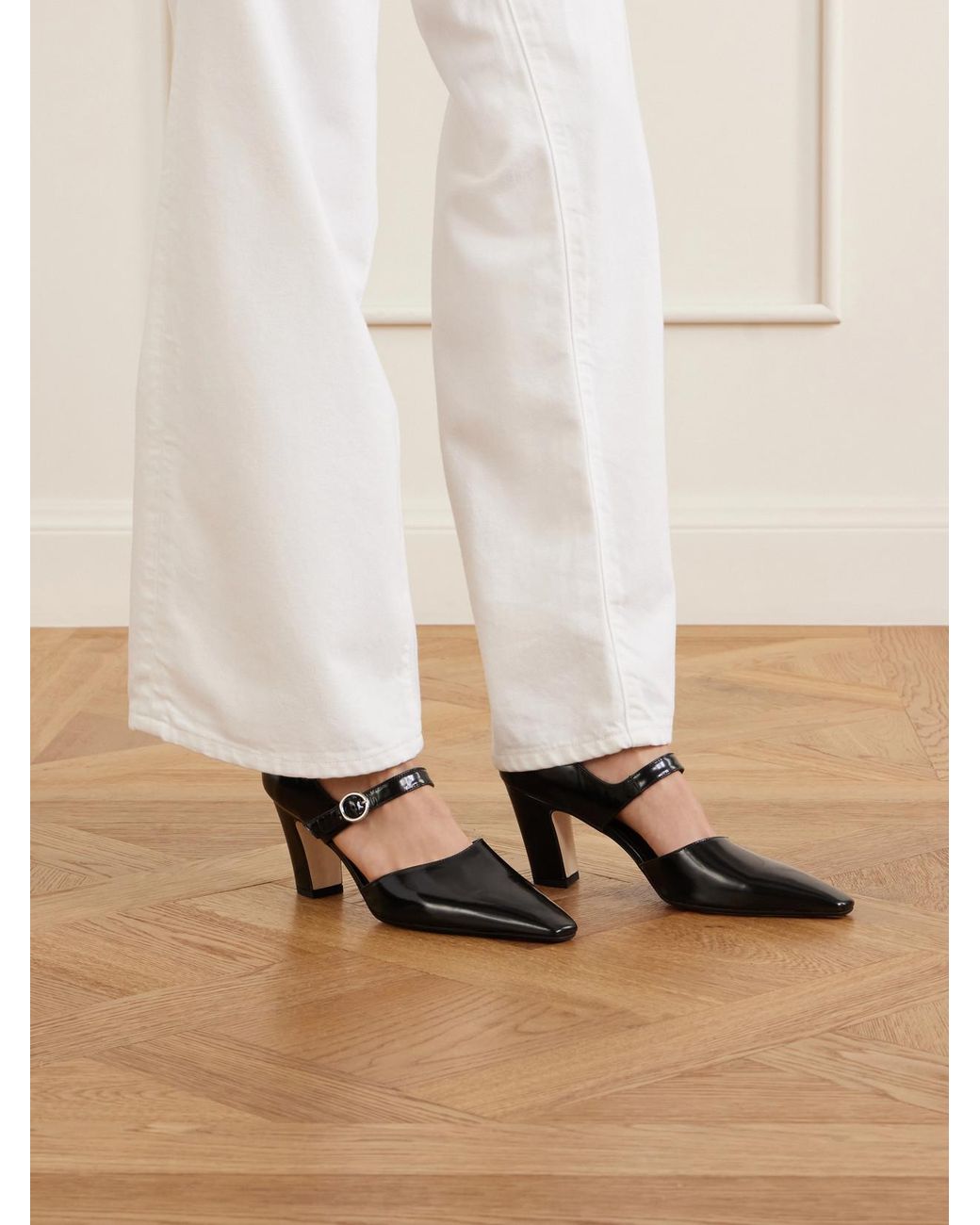 Aeyde Black Isidora 75 Calf-Leather Pumps
