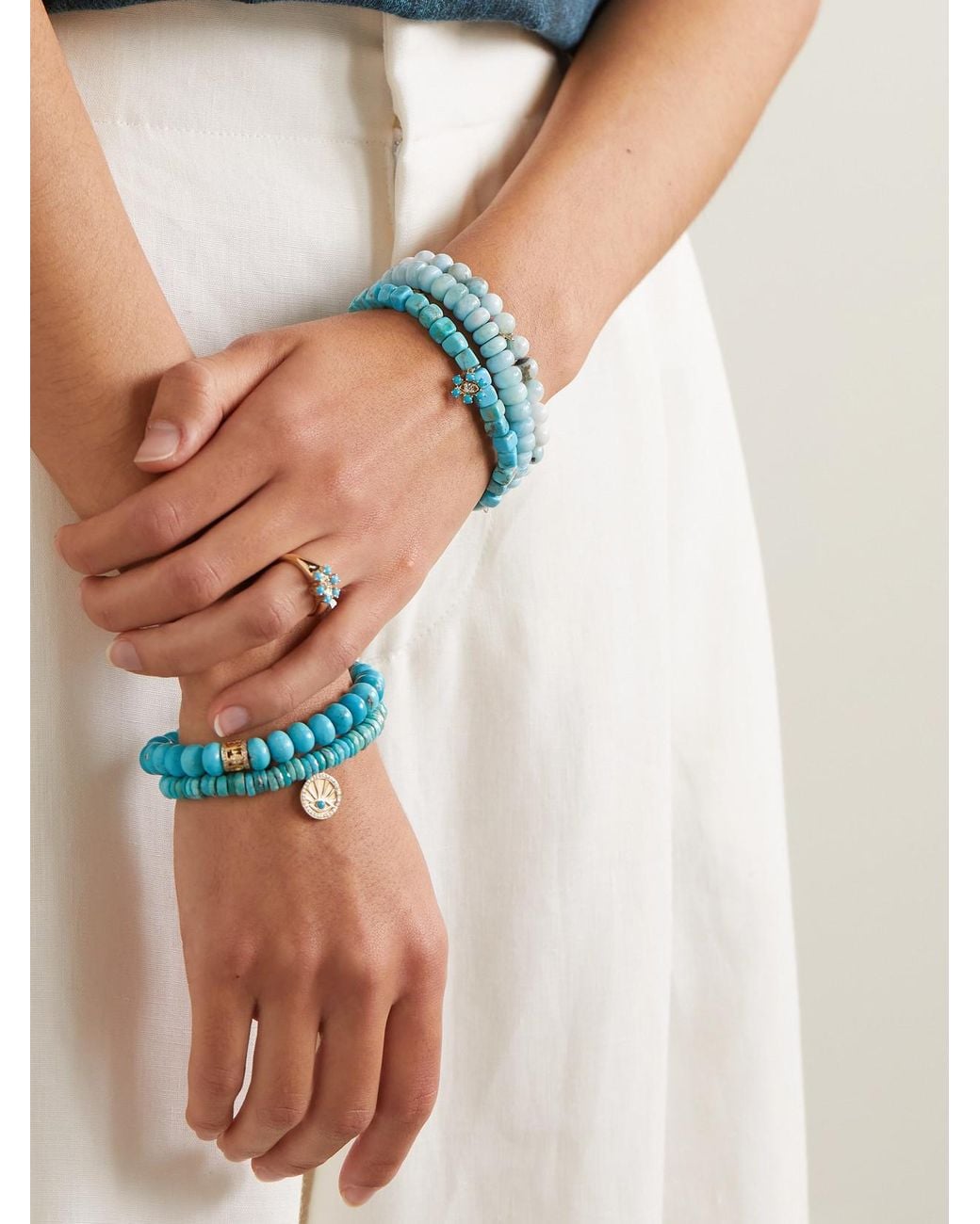 Sydney Evan Blue Eye 14-Karat Bracelet