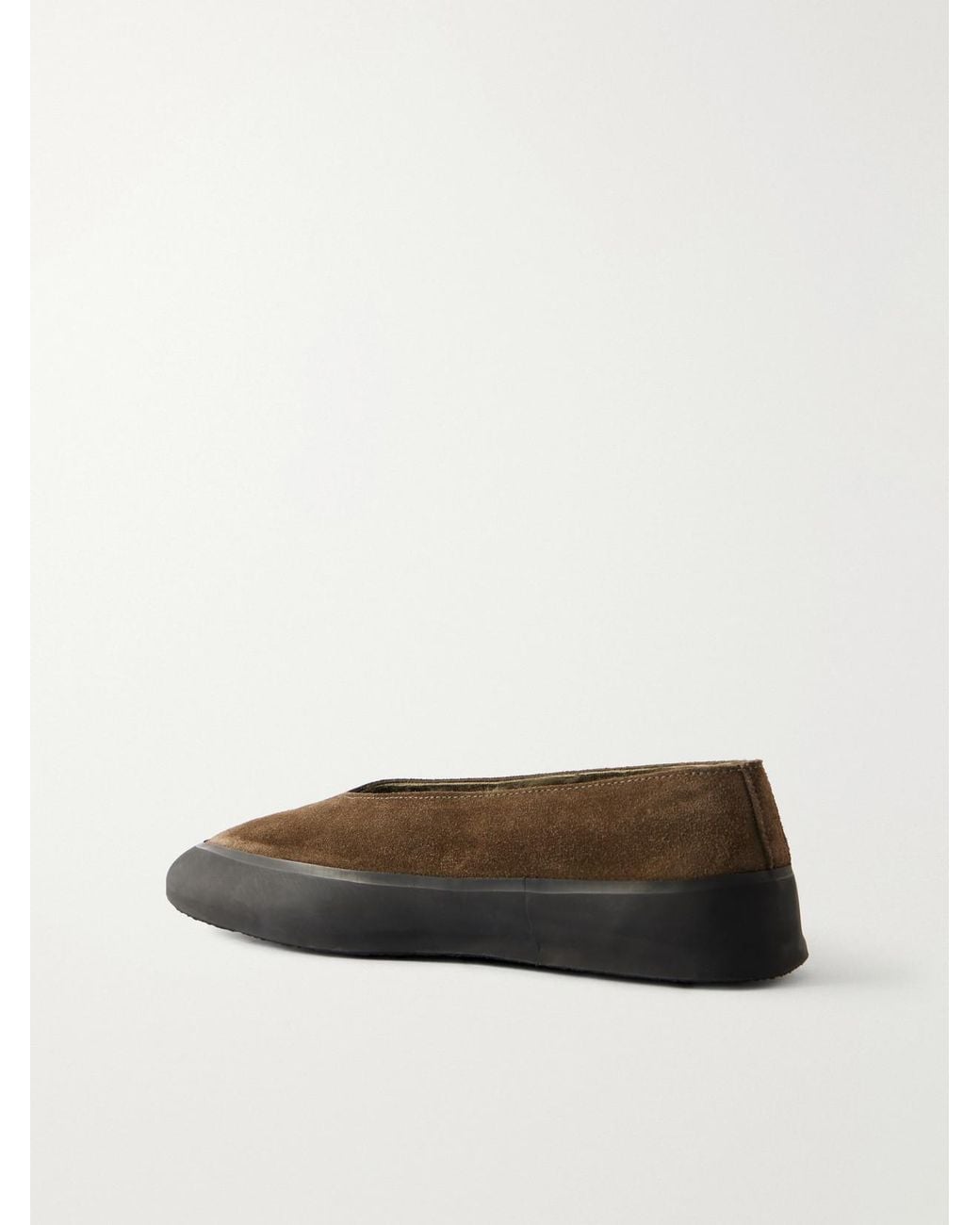 Le Monde Beryl Green Apres Ski Rubber-Trimmed Suede Ballet Flats