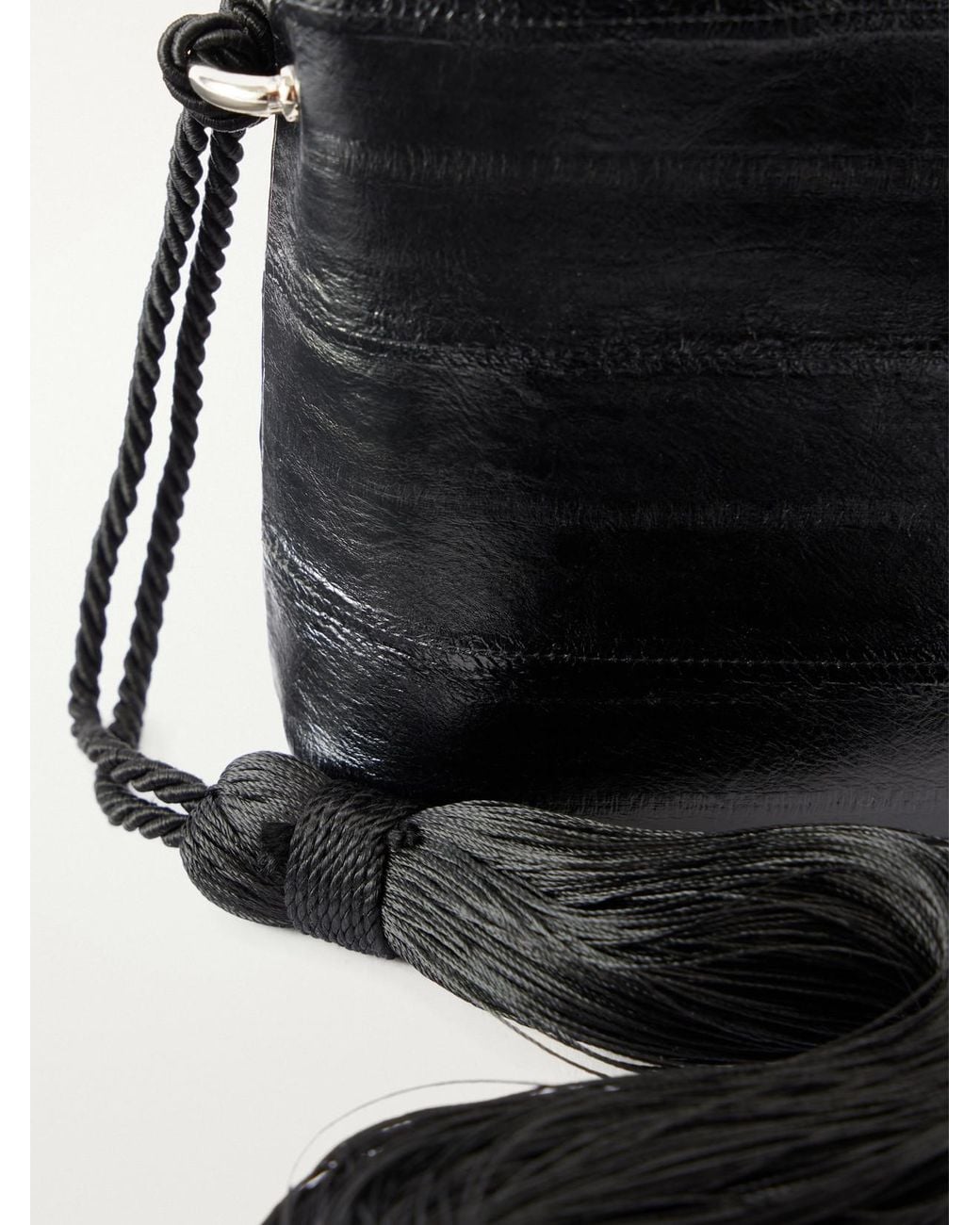 Le Sundial Black The Hidden Cord-Trimmed Eel Clutch