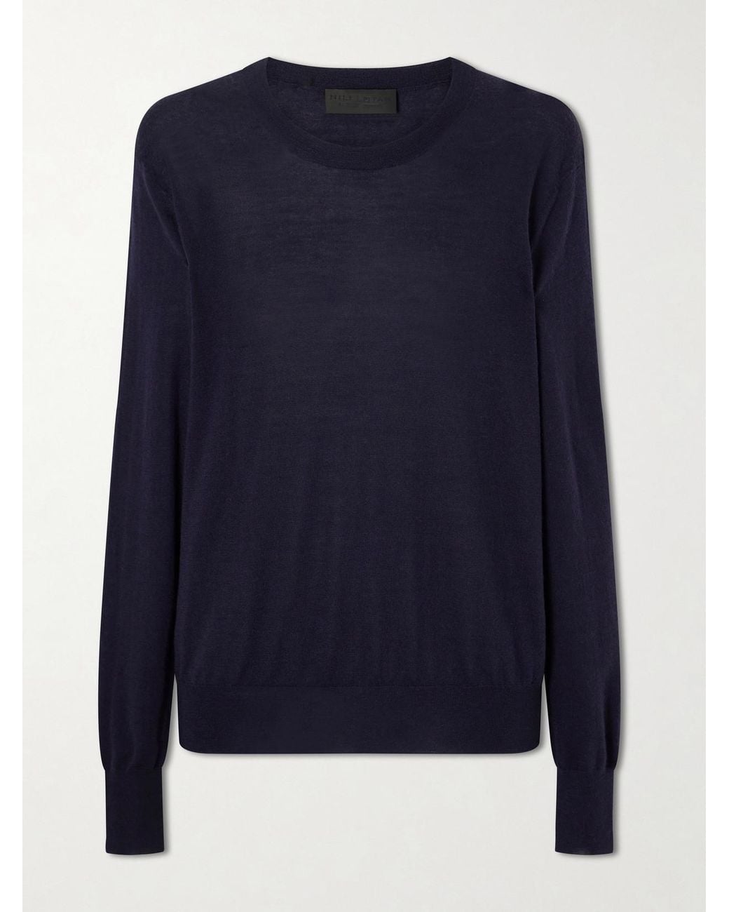 Nili Lotan Blue Verit Cashmere And Silk-Blend Sweater